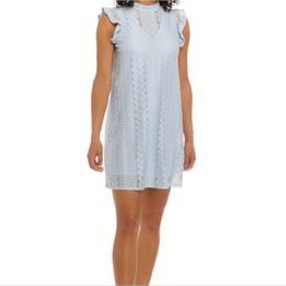 As U Wish Light Blue Lace Mini Dress Women's Size Medium - Picture 12 of 12